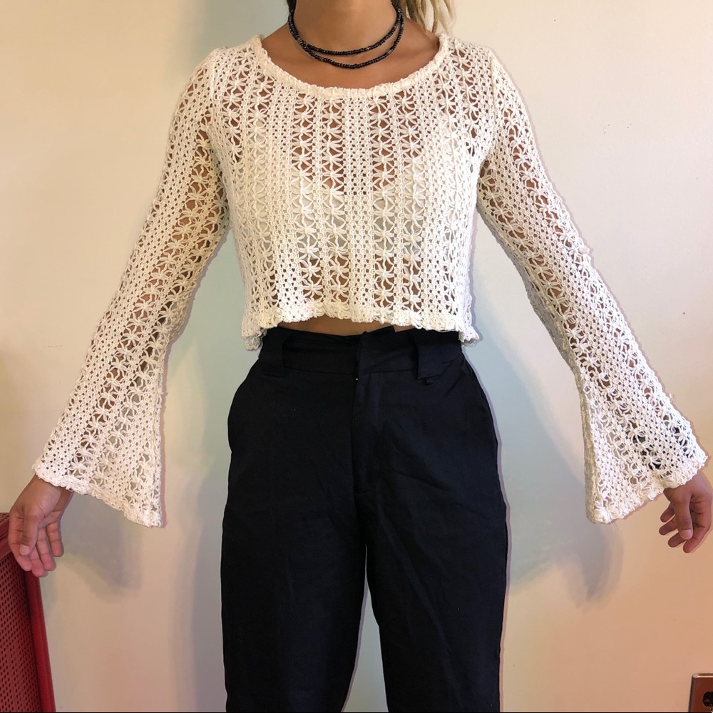Urban Outfitters crochet macrame festival top
